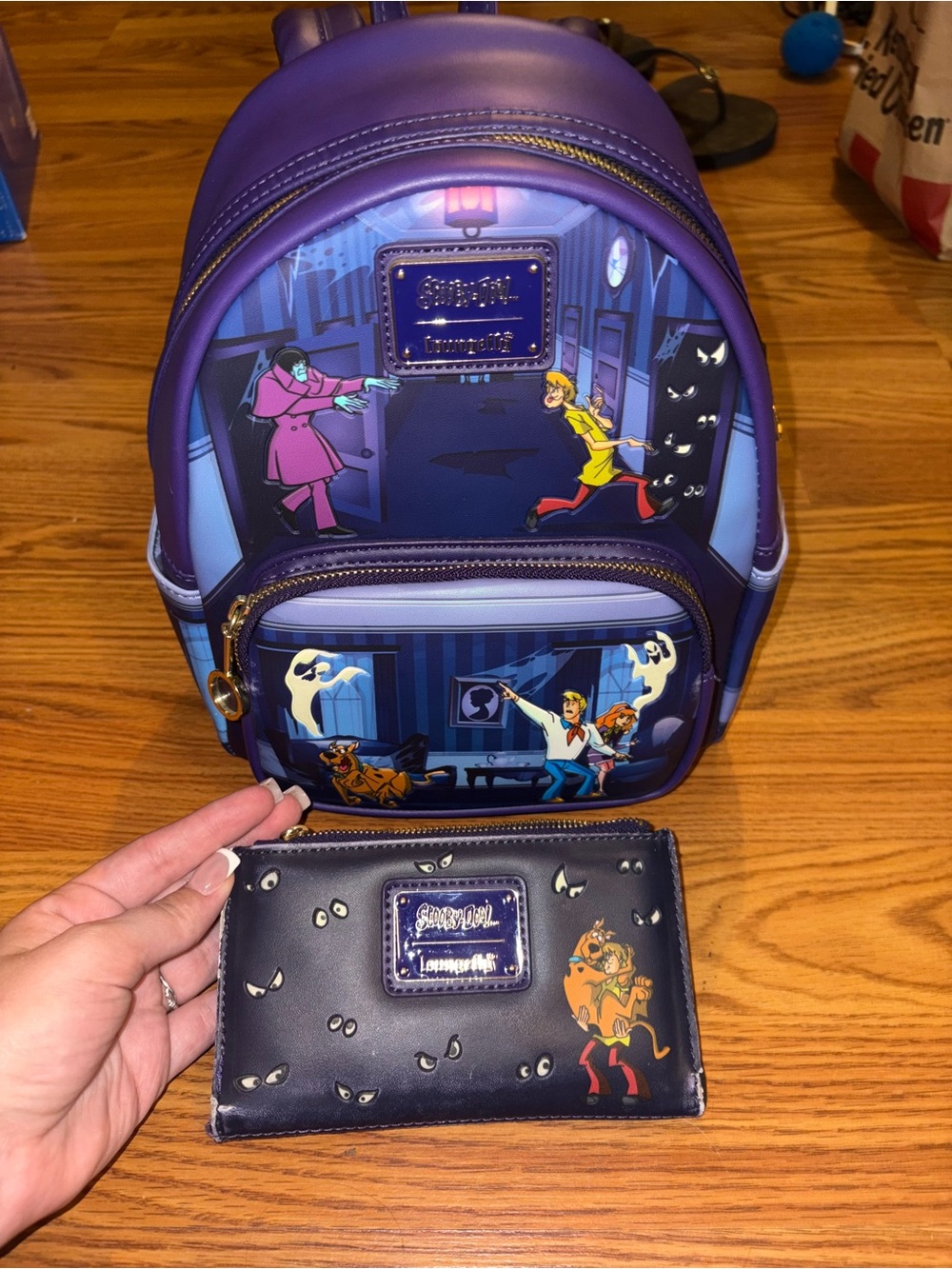 Scooby-Doo loungefly Mini Backpack & Wallet Set in Purple